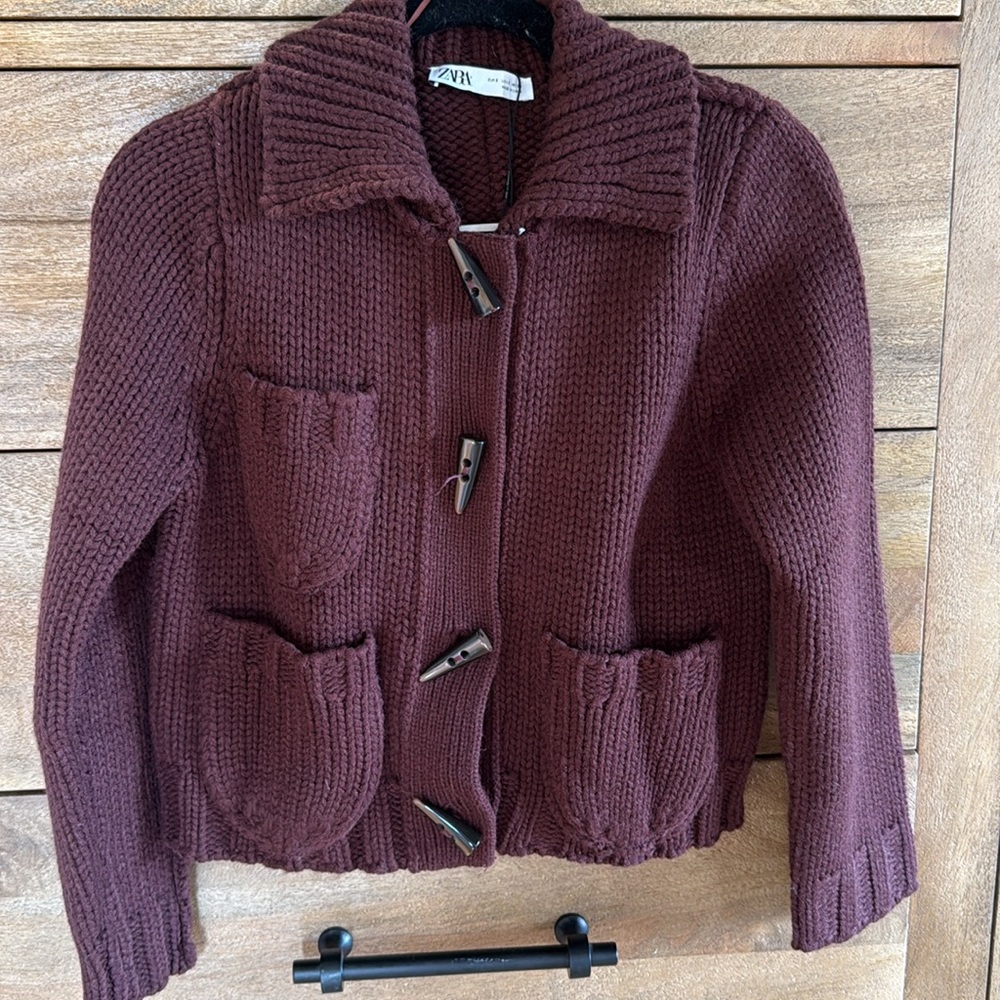 Zara Deep Red Knit Sweater